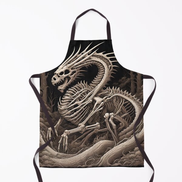 Item preview, Woodcut dragon skeleton designed and sold by HelloHysteria.