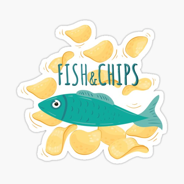 Yum Fish And Chips Sticker by Fox And Velvet