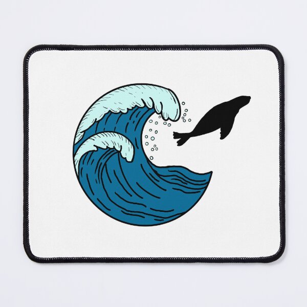 Item preview, Large waves and jumping seal designed and sold by Animals-by-JB.