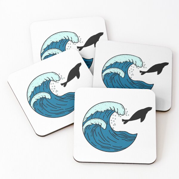 Item preview, Large waves and jumping seal designed and sold by Animals-by-JB.