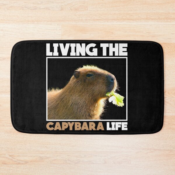 Item preview, Living Capybara Life Funny Capybara Eating lettuce designed and sold by ShreefelDesigns.