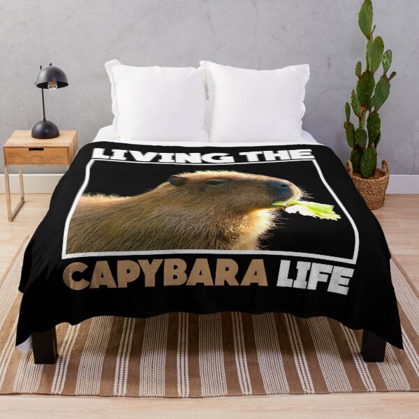 Item preview, Living Capybara Life Funny Capybara Eating lettuce designed and sold by ShreefelDesigns.