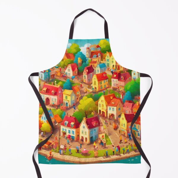 Item preview, A Beautiful Day in a Busy Town #5 Series Throw Pillow designed and sold by LLdreams.