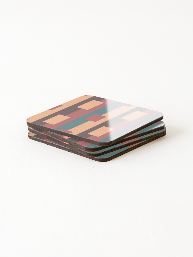 Thumbnail 4 of 5, Coasters (Set of 4), Muted Colorblocking Seamless Pattern designed and sold by CreativeDraws42.