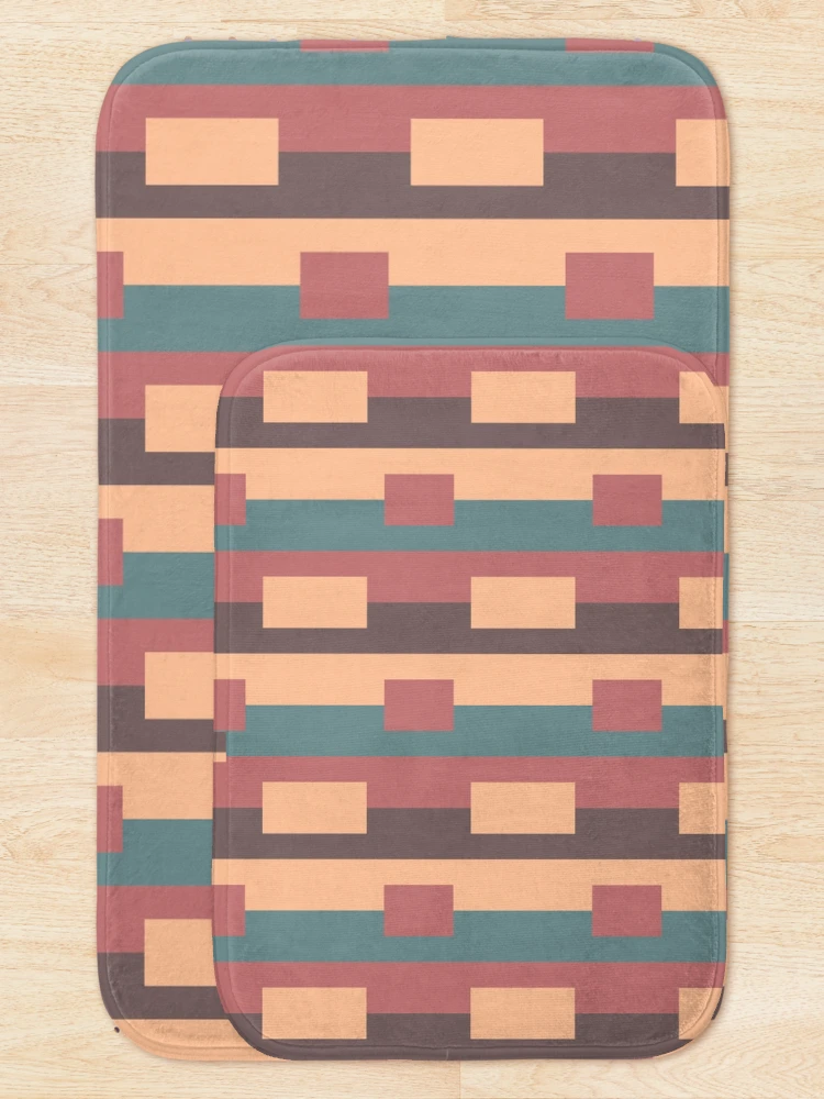 Thumbnail 5 of 6, Bath Mat, Muted Colorblocking Seamless Pattern designed and sold by CreativeDraws42.
