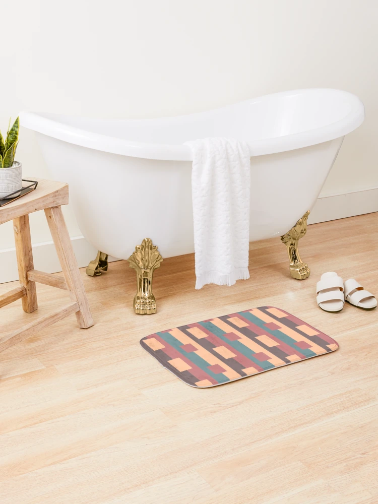 Thumbnail 2 of 6, Bath Mat, Muted Colorblocking Seamless Pattern designed and sold by CreativeDraws42.