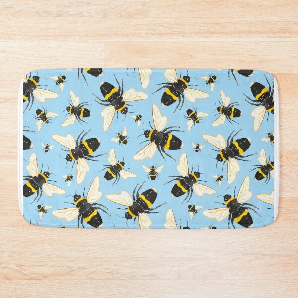 Item preview, Bees Pattern Blue designed and sold by SarahWhittle.