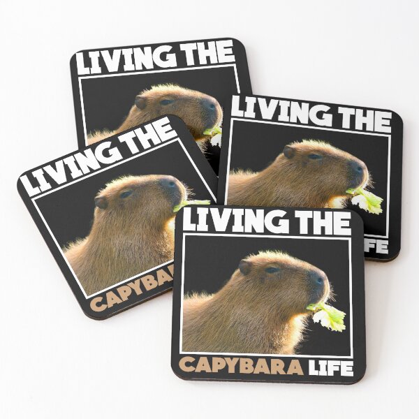 Item preview, Living Capybara Life Funny Capybara Eating lettuce designed and sold by ShreefelDesigns.
