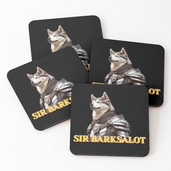 Item preview, Sir Barksalot Funny Siberian Husky Quote Wearing a Suit of Armor Ver 2 designed and sold by thecatcouch.