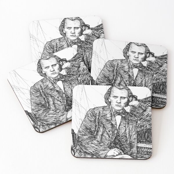 Item preview, JOHANNES BRAHMS ink portrait .3 designed and sold by lautir.