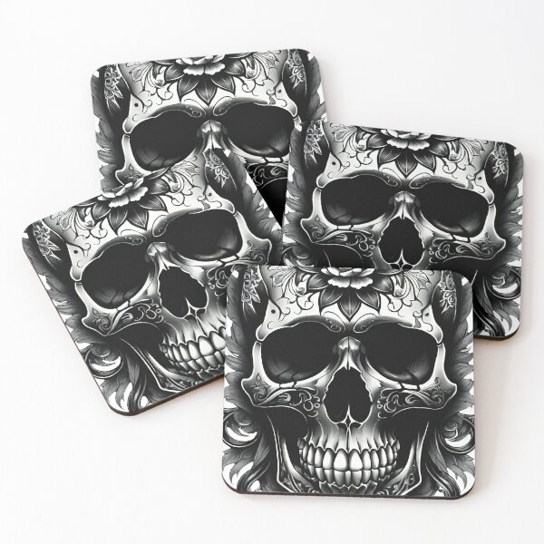 Item preview, Skull : black and white death tatoo designed and sold by VonKalt.