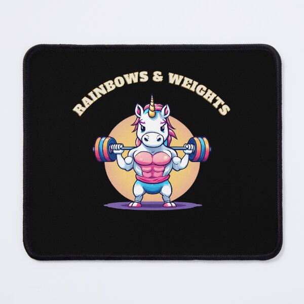 Item preview, Rainbow and weights fitness unicorn designed and sold by Amzg-Designs.