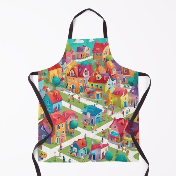 Item preview, A Beautiful Day in a Busy Town #7 Series Throw Pillow designed and sold by LLdreams.