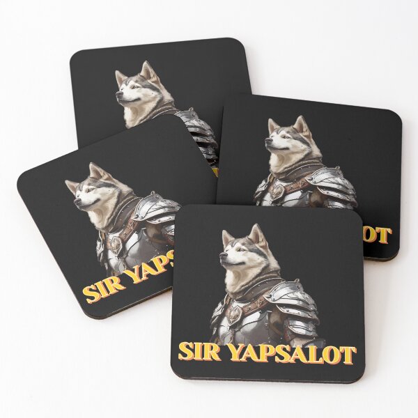 Item preview, Sir Yapsalot Funny Siberian Husky Quote Wearing a Suit of Armor designed and sold by thecatcouch.
