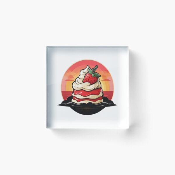 Item preview, Peachy Sunset Strawberry Shortcake: Delightful Dessert Vibes designed and sold by AYACHI90.