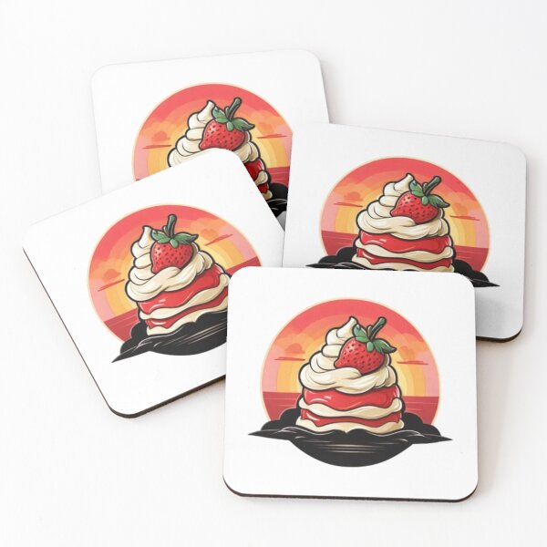 Item preview, Peachy Sunset Strawberry Shortcake: Delightful Dessert Vibes designed and sold by AYACHI90.