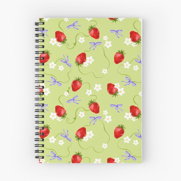 Item preview, Strawberry Serenade - watercolour drawing on green background  designed and sold by ChateauMargot.