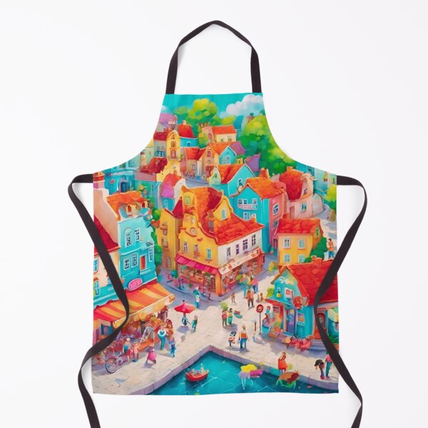 Item preview, A Beautiful Day in a Busy Town #8 Series Throw Pillow designed and sold by LLdreams.