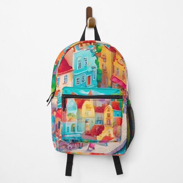 Item preview, A Beautiful Day in a Busy Town #8 Series Throw Pillow designed and sold by LLdreams.