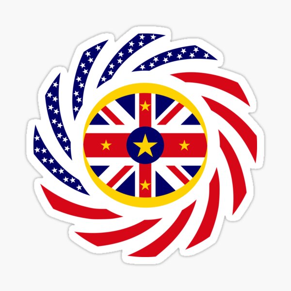 Niuean American Multinational Patriot Flag Series Sticker