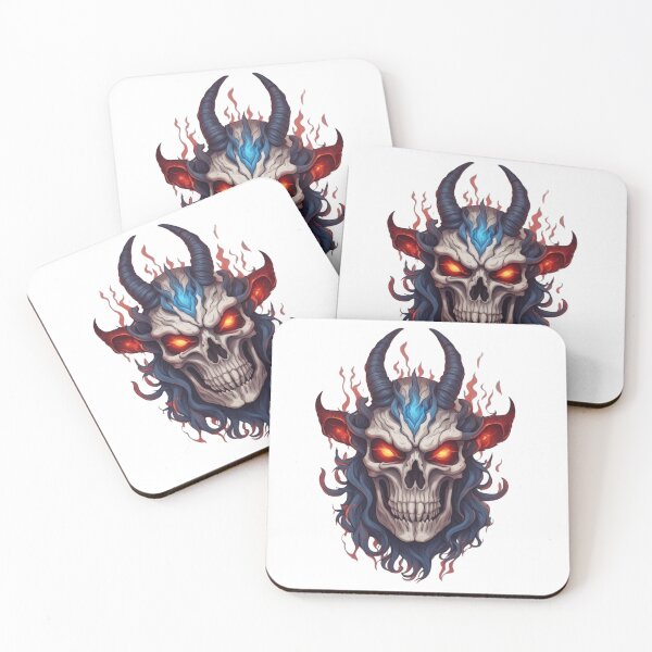Item preview, Infernal Baphomet: Fiery-eyed Skull designed and sold by MrDarkRealm.