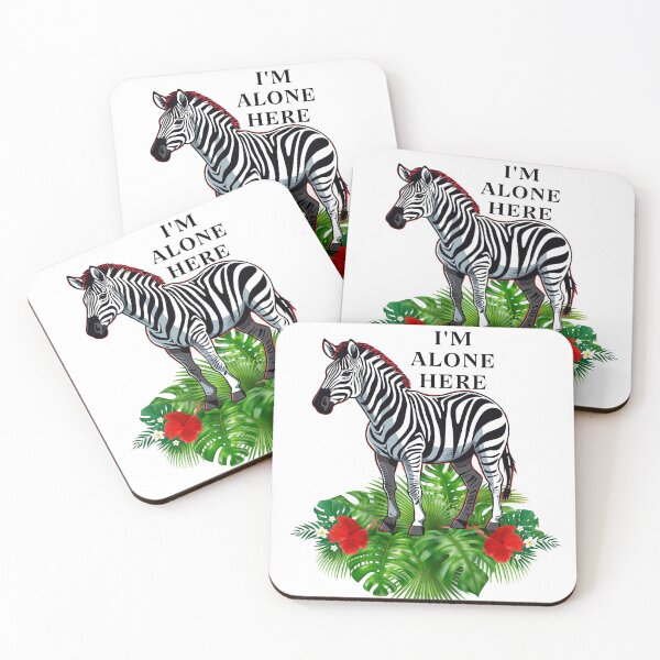 Item preview, Zebra t-shirt,I'm Alone Here,Wildlife pattern T-shirts, cute pattern T-shirts, nature pattern T-shirts designed and sold by MissCirce1993.