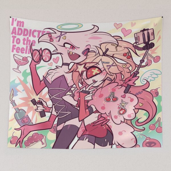 Item preview, Cherri Bomb Angeldust Hazbin Hotel Tshirt Sticker designed and sold by WartortleFr3ak.