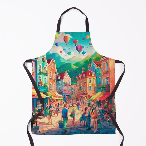 Item preview, A Beautiful Day in a Busy Town #11 Series Throw Pillow designed and sold by LLdreams.