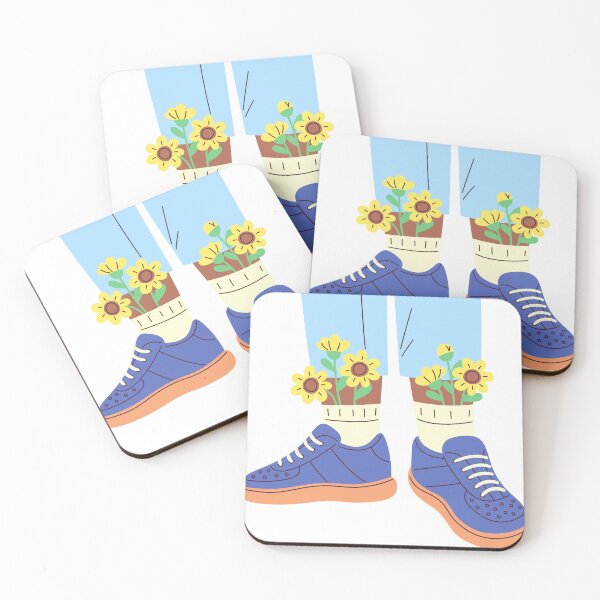 Item preview, cute sneakers with flowers designed and sold by tudoo.