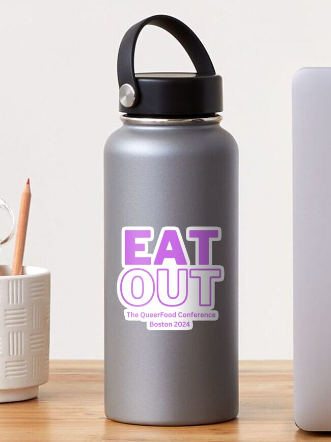 Thumbnail 1 of 3, Sticker, Eat Out Purple Logo designed and sold by queerfood.