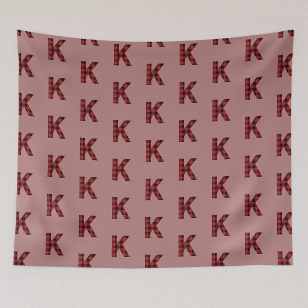 Item preview, Letter "K" - Red/Black Plaid Buffalo Flannel T-Shirt designed and sold by TrendyMerch.