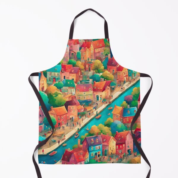 Item preview, A Beautiful Day in a Busy Town #13 Series Throw Pillow designed and sold by LLdreams.