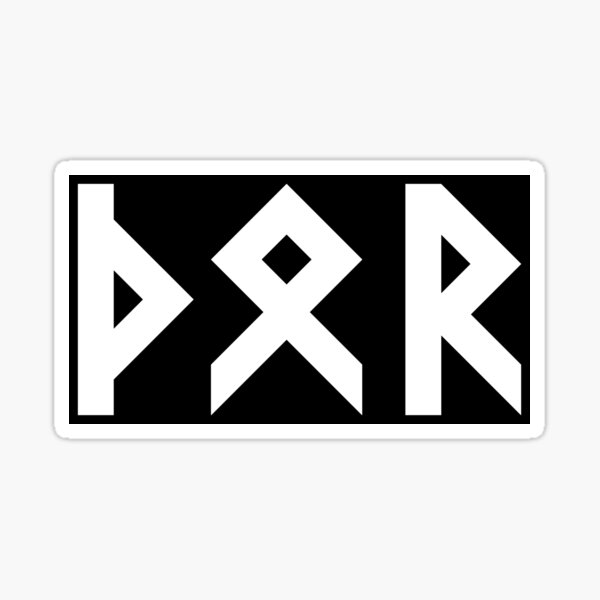 THOR Norse God in Runes Thurisaz Othala Radio Sticker