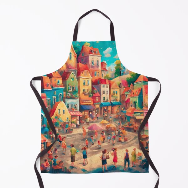 Item preview, A Beautiful Day in a Busy Town #14 Series Throw Pillow designed and sold by LLdreams.