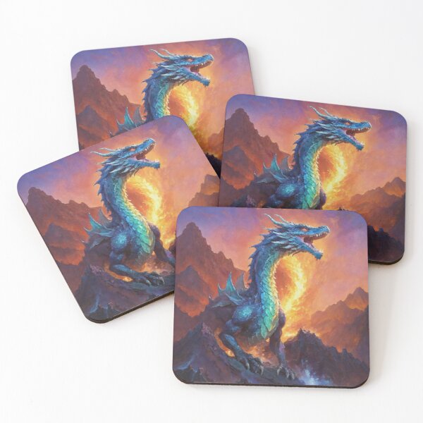 Item preview, Roaring Blue Dragon Of The Fire Mountain designed and sold by AUTHENTIC AMERICANA ARTS.