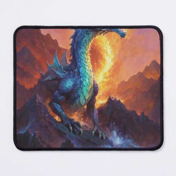 Item preview, Roaring Blue Dragon Of The Fire Mountain designed and sold by AUTHENTIC AMERICANA ARTS.