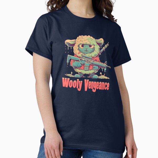 Vista previa del artículo con la obra «Wooly Vengeance - Oveja táctica», diseñado y vendido por slemfiskz.