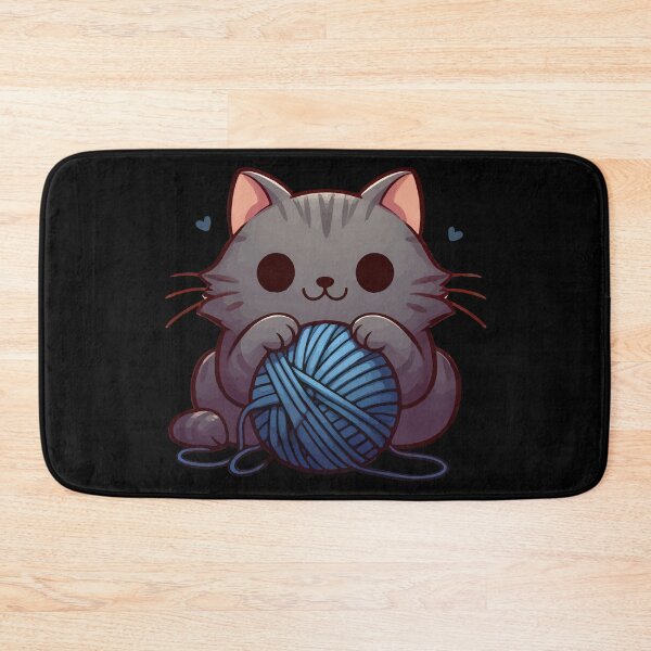 Item preview, Lindo gato kawaii con ovillo de hilo designed and sold by TomFrontierArt.