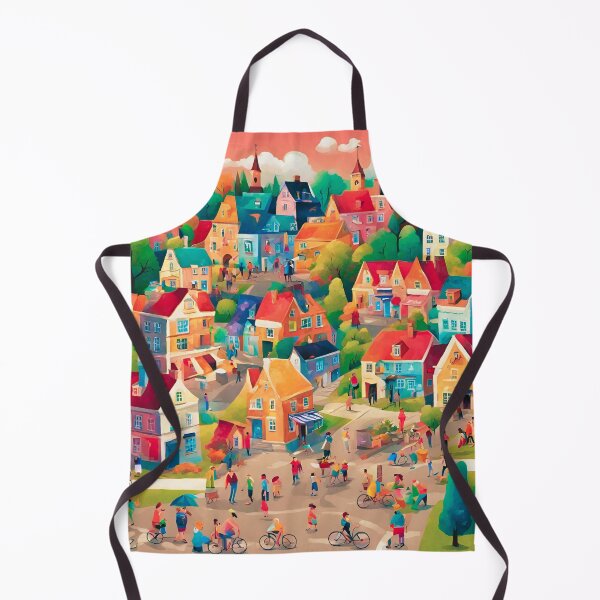 Item preview, A Beautiful Day in a Busy Town #15 Series Throw Pillow designed and sold by LLdreams.