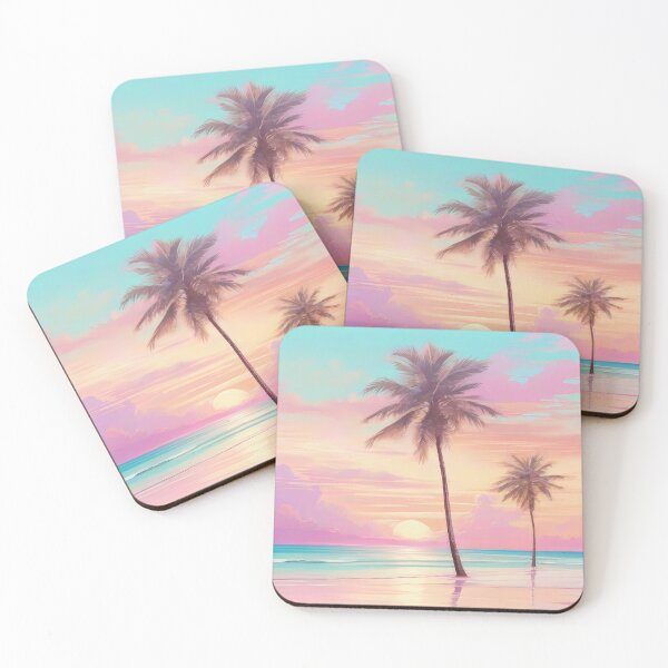 Item preview, Vaporwave Beach Sticker (1360) designed and sold by WASjourney.