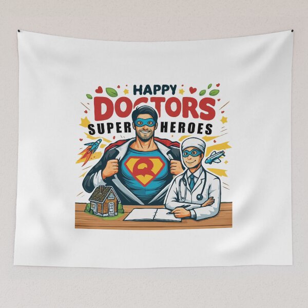 Item preview, doctors are super heroes red designed and sold by TshirtTalkYou.