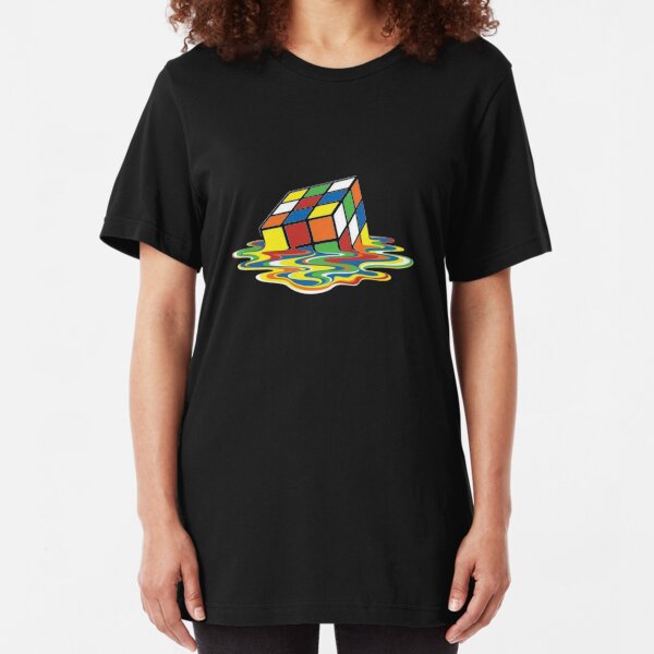 Melting Rubik's Cube Slim Fit T-Shirt