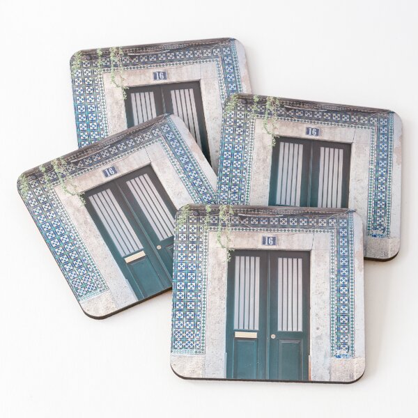 Item preview, The vintage blue door nr. 16 in Alfama, Lisbon, Portugal - summer street and travel photography designed and sold by Christa Stroo Photography.