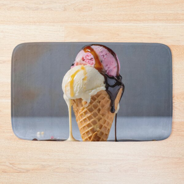 Item preview, Close up of a ice-cream cone from which ice-cream flavours are dripping. designed and sold by coffeeflavour.