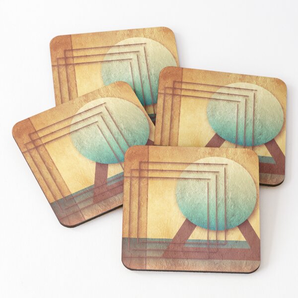 Item preview, Abstract blue planet with textured rectangles designed and sold by Britta Glodde.