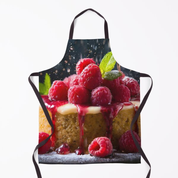 Item preview, Some raspberries are falling on a delicious cake. Dark background. designed and sold by coffeeflavour.