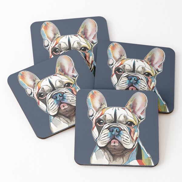Item preview, French bulldog colorful portrait designed and sold by MollyPetDesigns.