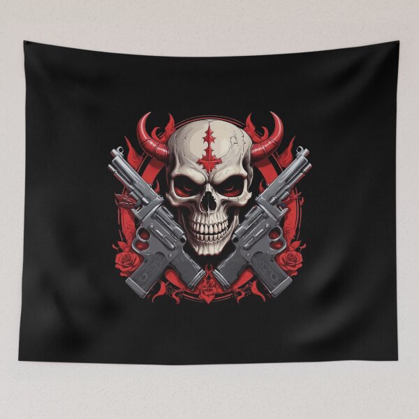 Item preview, Demon Skull with Guns designed and sold by Crows-Industry.