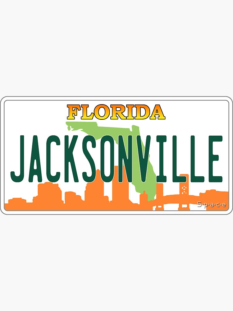 "Jacksonville license plate" Sticker for Sale by Space Redbubble