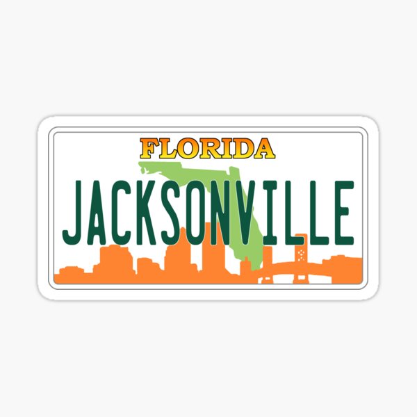 "Jacksonville license plate" Sticker for Sale by Space Redbubble